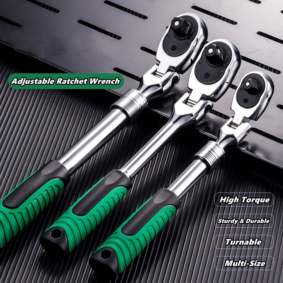 Drive Socket Drive Standard Ratchet Wrench , 1/4,3/8,1/2 Inch Flexible 72-Tooth Extendable Telescopic Socket Spanner Wrench