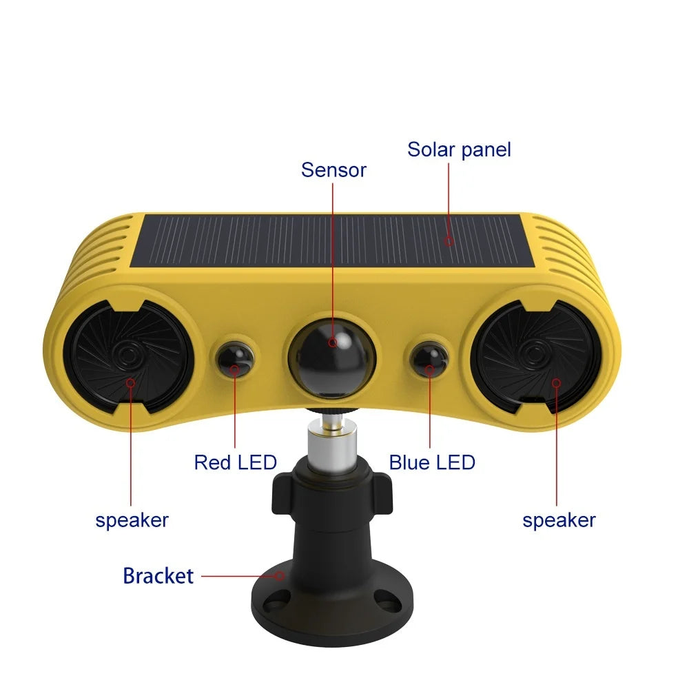 Outdoor Waterproof Solar Motion Alarm Detector 130dB 13-Sound Siren
