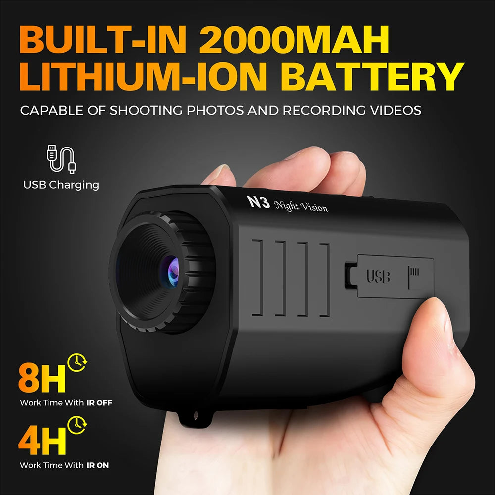 GTGUARD N3 Night Vision Monocular with 4K-Style HD Recording