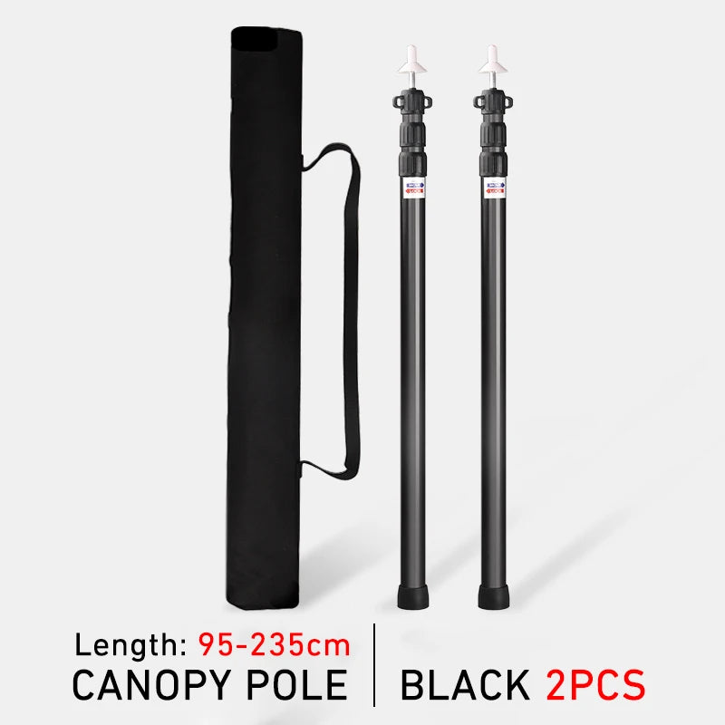 Adjustable Aluminum Camping Tarp Poles Set, 2 Pieces