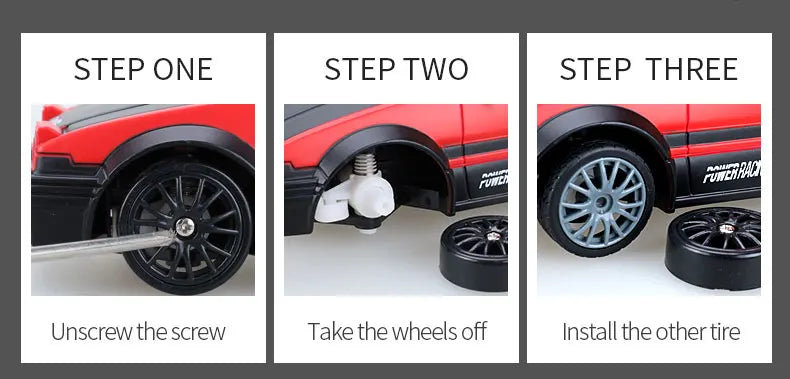 1:24 High Speed RC Drift Vehicle Cars Mustang 4WD Remote Control Racing Car Gift Competition Race Car Boys Toy Replaceable Tire