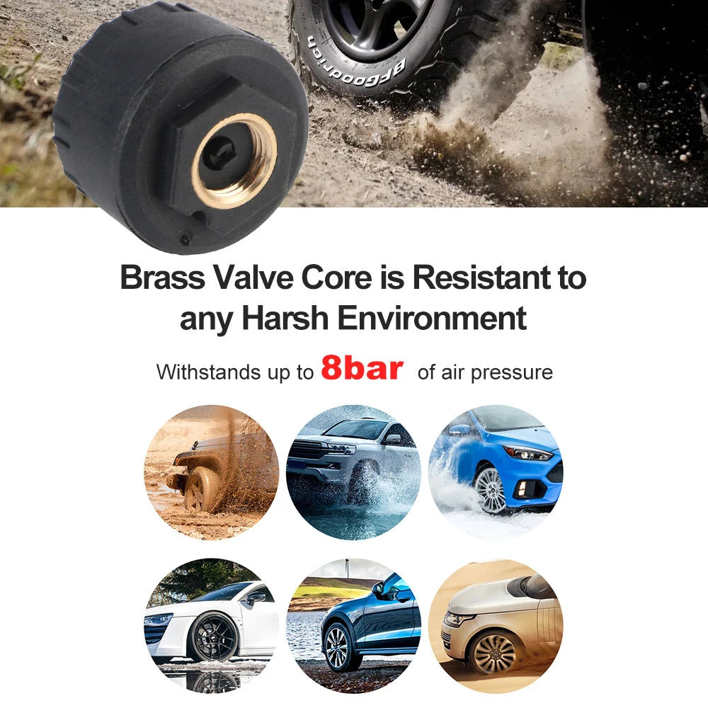 Solar TPMS Tire Pressure Monitoring System with External Sensors