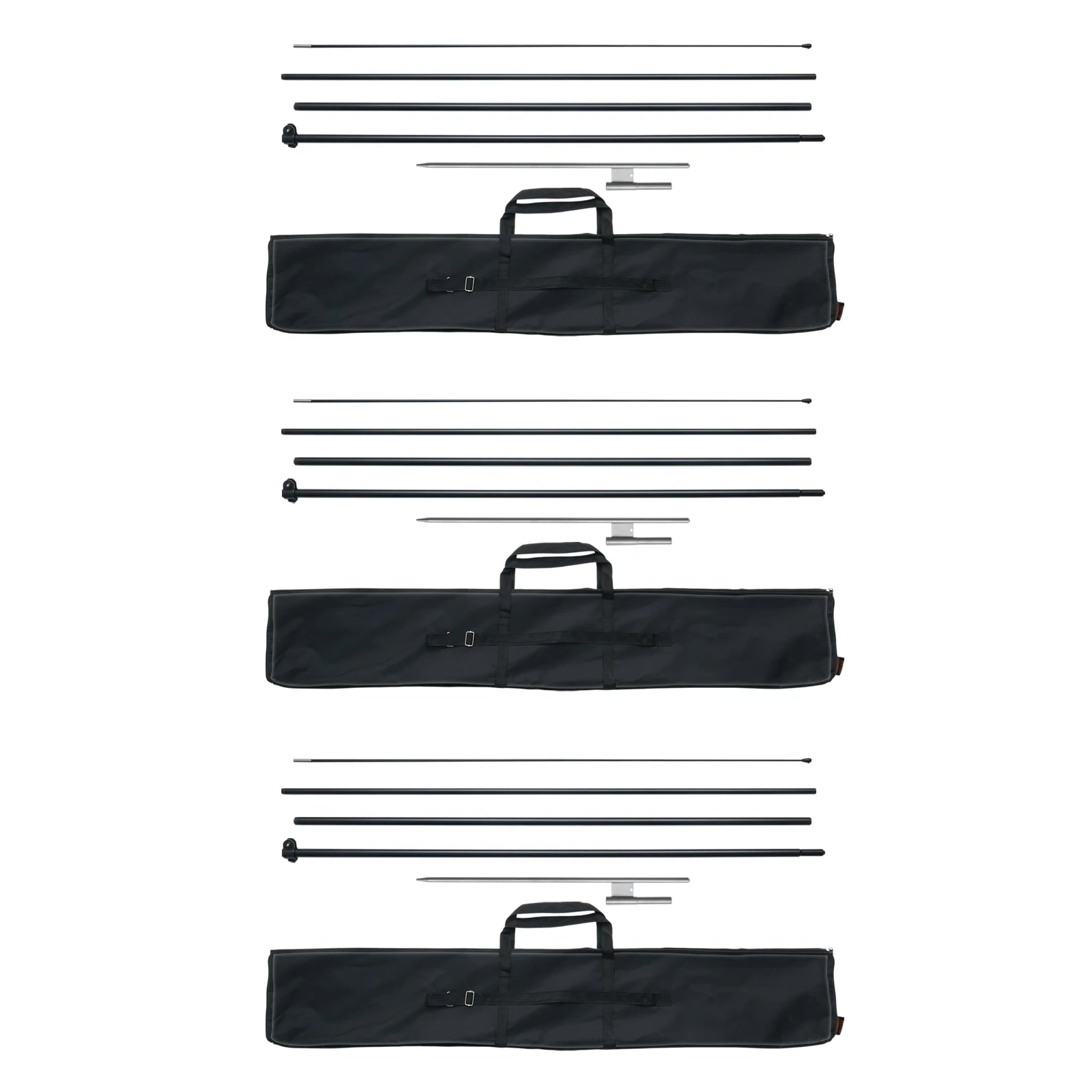 Feather Flag Pole Kit 3-Pack 16.3 ft with Ground Stakes