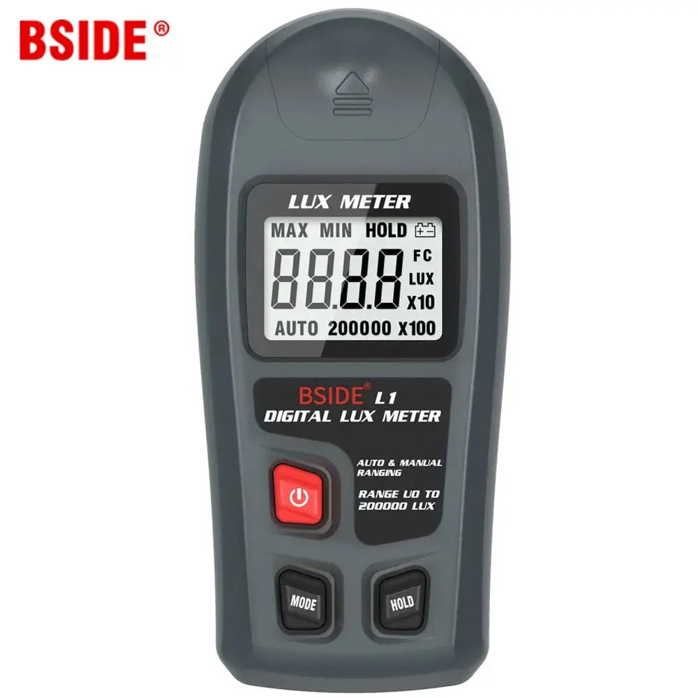 BSIDE Lux Meter Digital Illuminometer 0~200,000lux LCD Pocket Light Meter Lux/FC Measure Tester Sensor Photometer Luxmeter