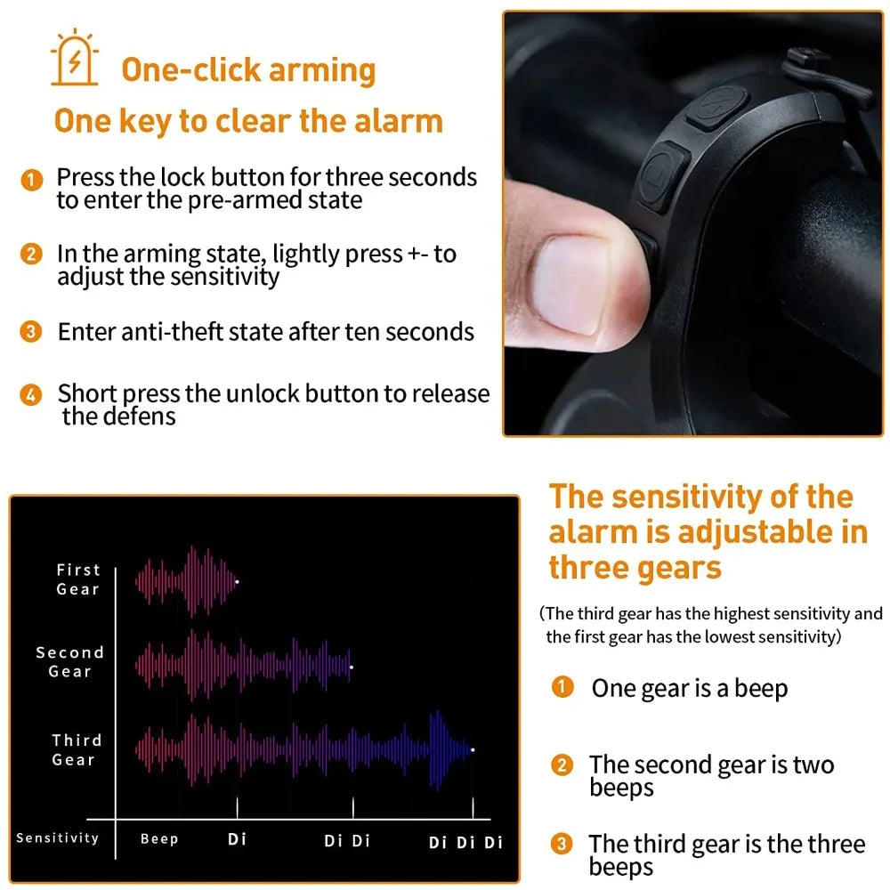 USB Rechargeable Bicycle Horn and Alarm