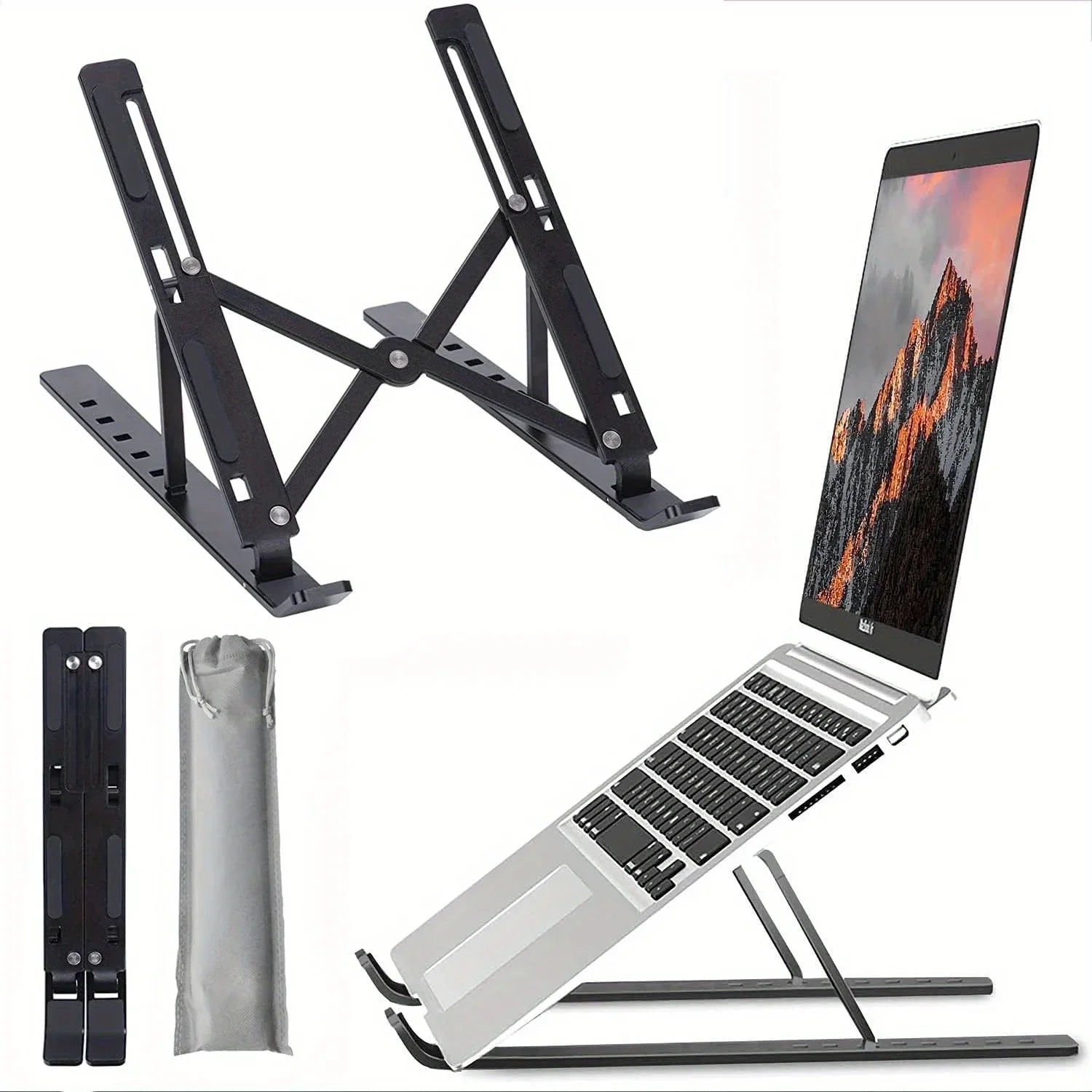 Adjustable Aluminum Laptop Stand for 8-16 Inch Laptops