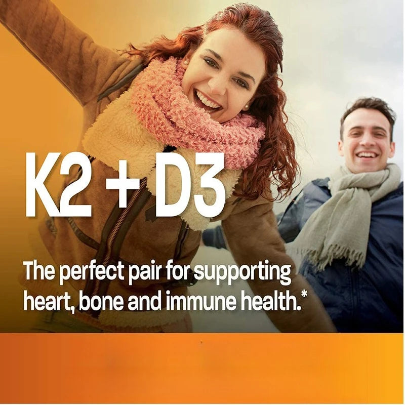 Cápsulas de suplemento de vitamina D3 e K2