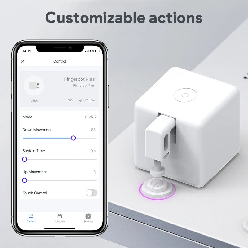 Zigbee Bluetooth chytrý dotykový Fingerbot Plus tlačítko tlačítkář