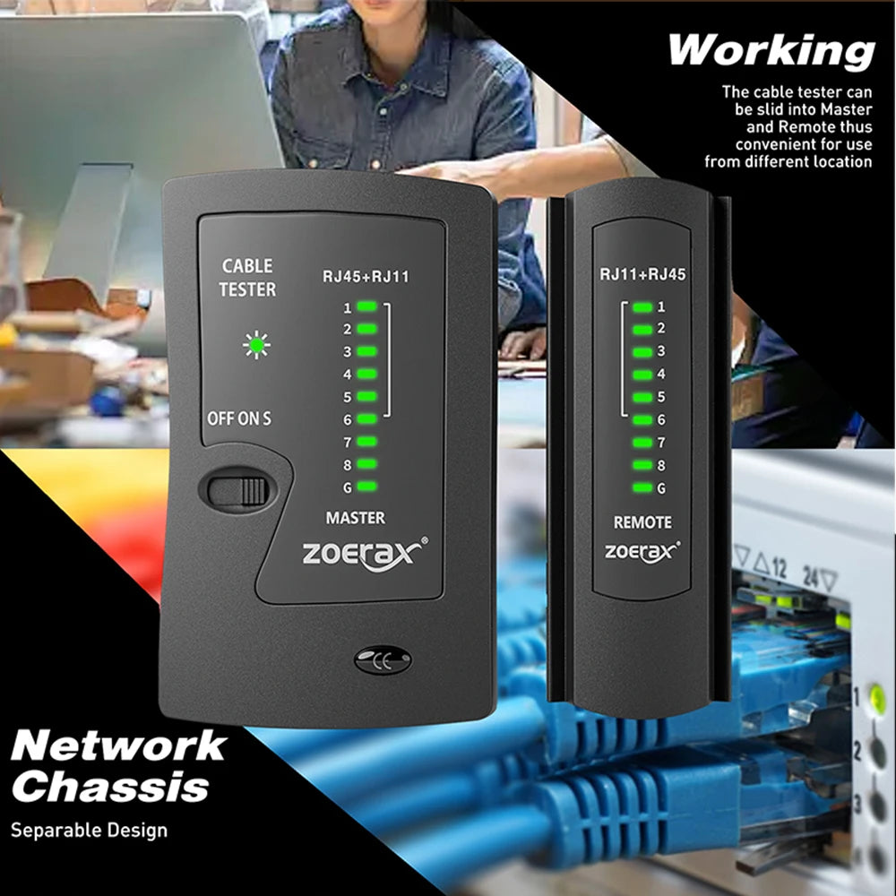 RJ45 and RJ11 Network Cable Tester