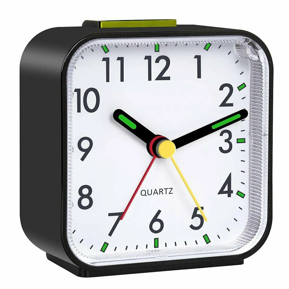 Compact Analogue Alarm Clock with Light and Snooze