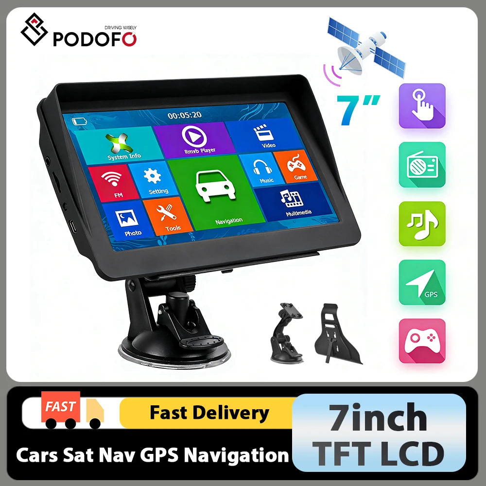7-inch TFT LCD Touchscreen GPS Navigator with FM Voice Guide