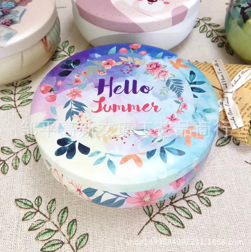 Round Tinplate Storage Tin, 10.7 cm, for Sweets and Tea