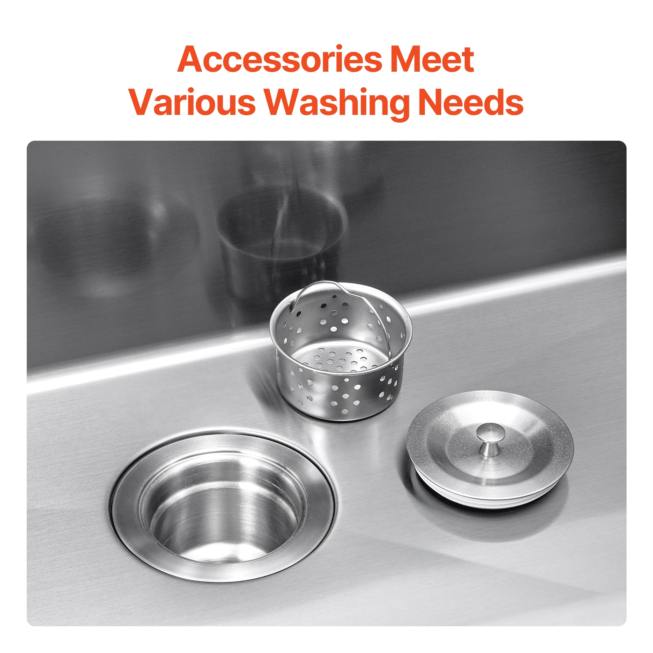 SucceBuy 25/33 inch Kitchen Sink Workstation 304 Stainless Steel Top Mount Sinks Household Dishwasher Sinks for RV Prep Kitchen