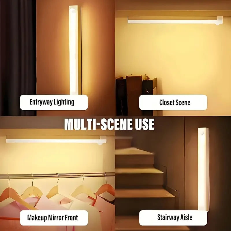 LED Motion Sensor Cabinet Light, Rechargeable Magnetic Strip
