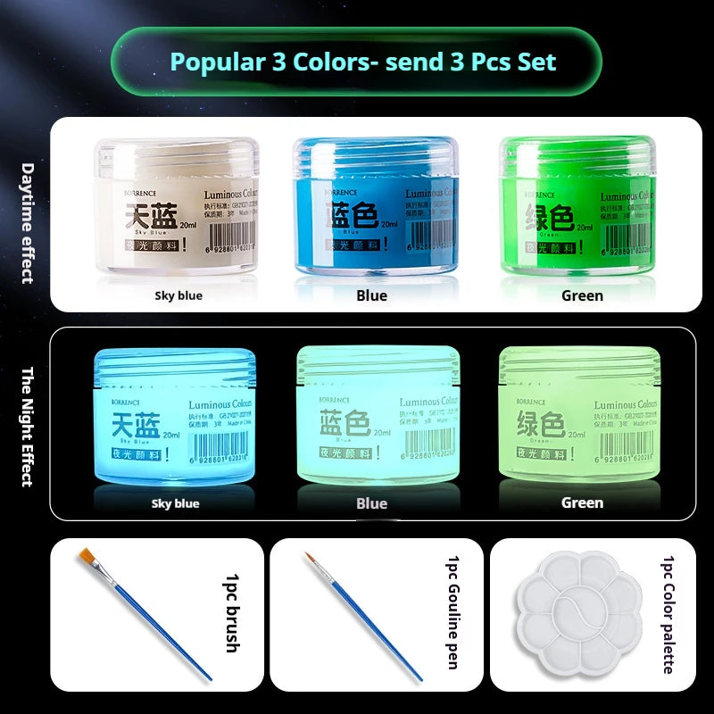 Glow-in-the-dark Pigment 20ml Fluorescent Acrylic Pigment