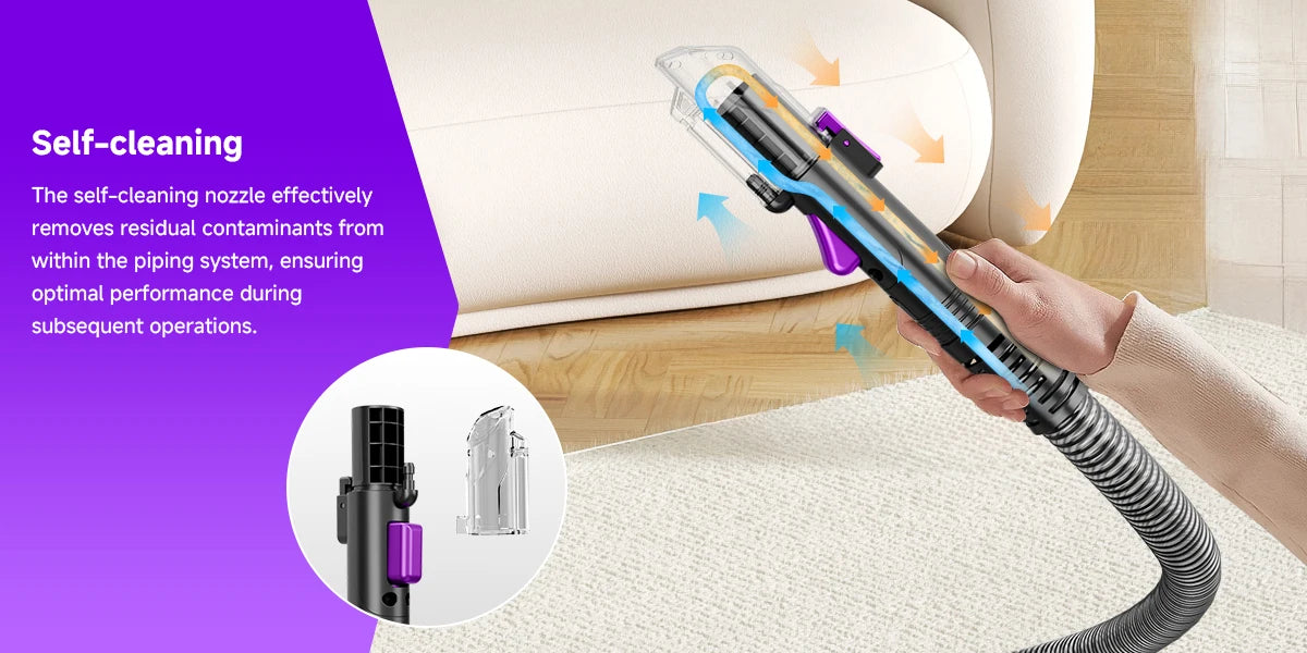 Honki 530W Carpet Cleaner Machine 20KPa Strong Suction Handheld Multifunctional Cleaner for Pet Hair Upholstery Sofa Mat Bed Self-cleaning Energy-saving Portable Wet and Dry Deep Cleaning Appliances