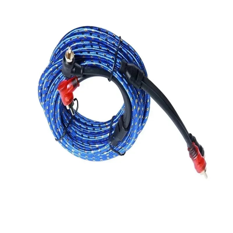 كابل صوت نحاسي نقي بطول 1/2/3/5m من 2RCA إلى 2RCA - سلك إشارة للسيارات لمضخم صوت مضخم الصوت الفرعي ونظام صوت السيارة وتعديله