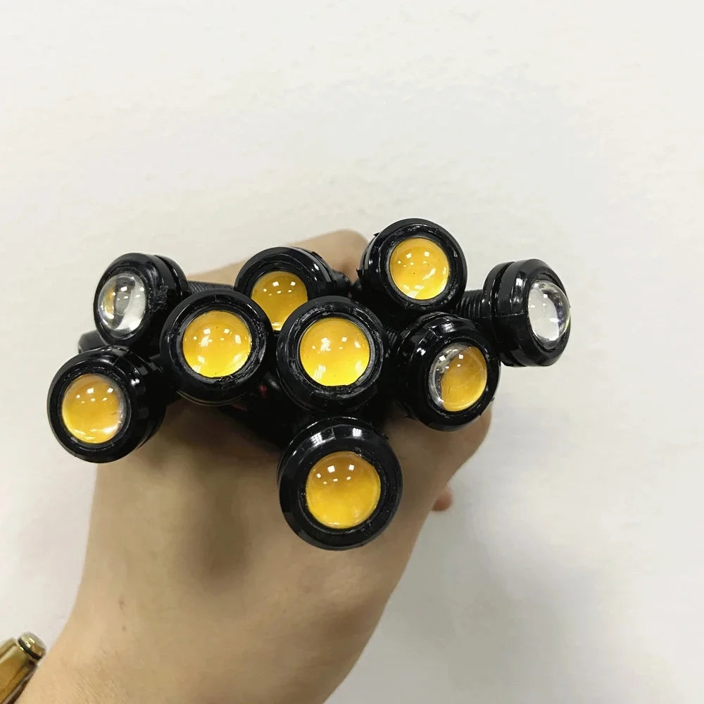 4/10/20PCS 18MM Motorcycle LED Eagle Eye Driving Lights Super Bright DRL Daytime Running Lights Reversing Stop Signal Light