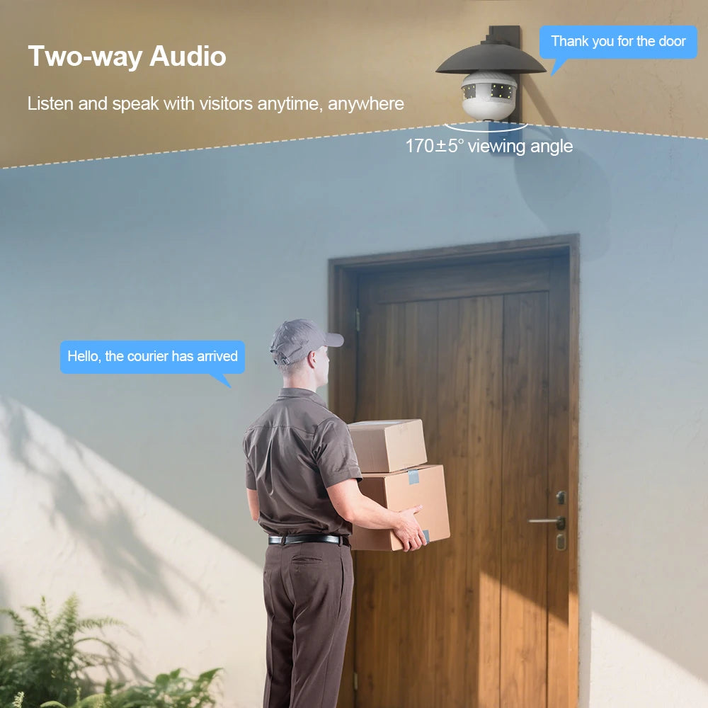 2K WiFi Home Light Bulb Camera Light Bulb Camera 360 degree Panoramic IP Camera Full Color Night Vision