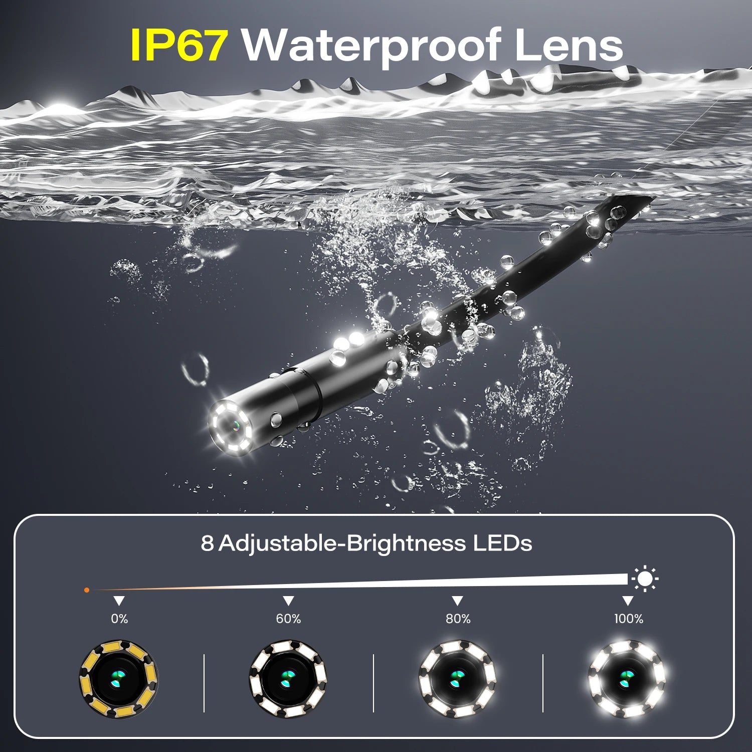 4.3" Industrial Inspection Borescope with 8mm Waterproof Probe