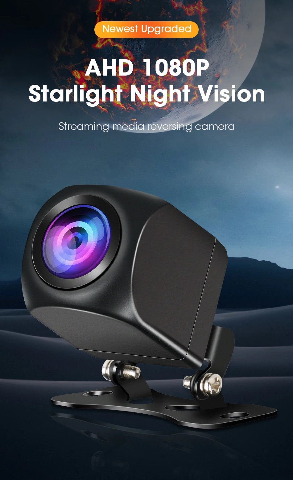 4‑Pin Rear View Backup Camera 1080P Waterproof Night Vision