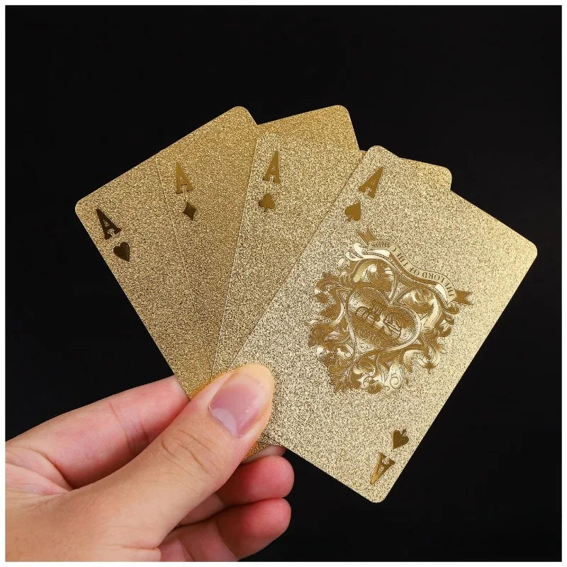 24K Gold Foil Playing Cards Deck - Perfect For Poker, Practical Jokes & Party Gifts Christmas Halloween Thanksgiving Gift