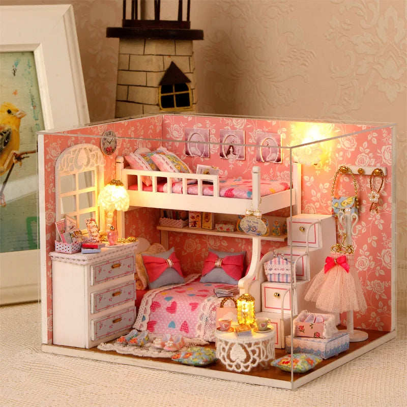 Kit de quarto em miniatura DIY, opções de modelos