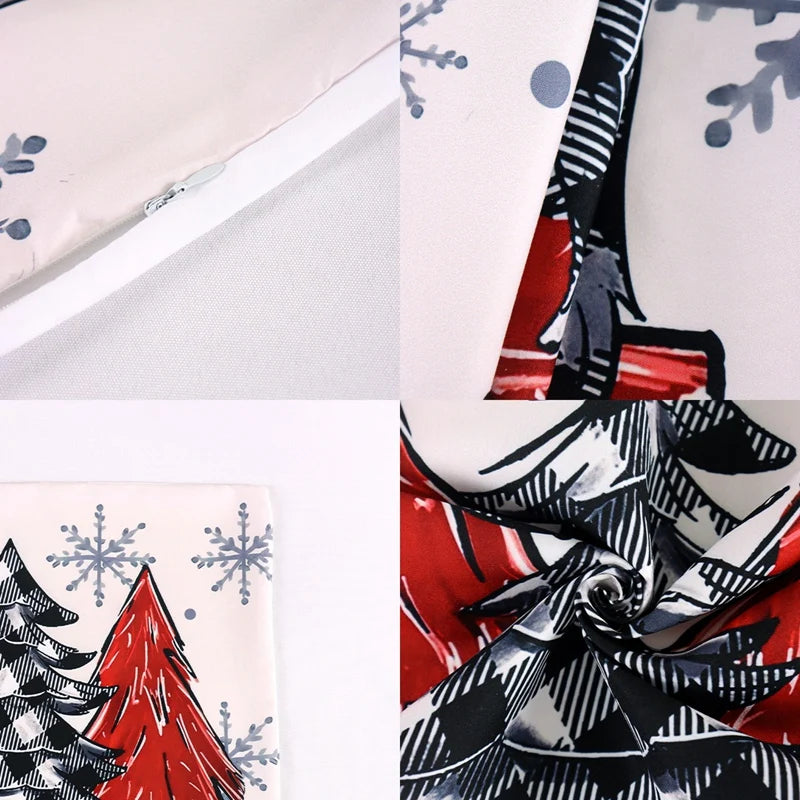 4pcs Christmas Pillow Covers 45x45cm Pillowcases Navidad Xmas Throw Pillow Covers For Home Sofa Couch Christmas Decorations 2025