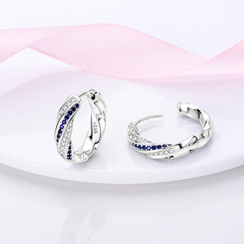 925 Sterling Silver Colored Zirconium Stars Hoop Earrings For Women Jewelry Anniversary WeddingMaking Jewelry Gift