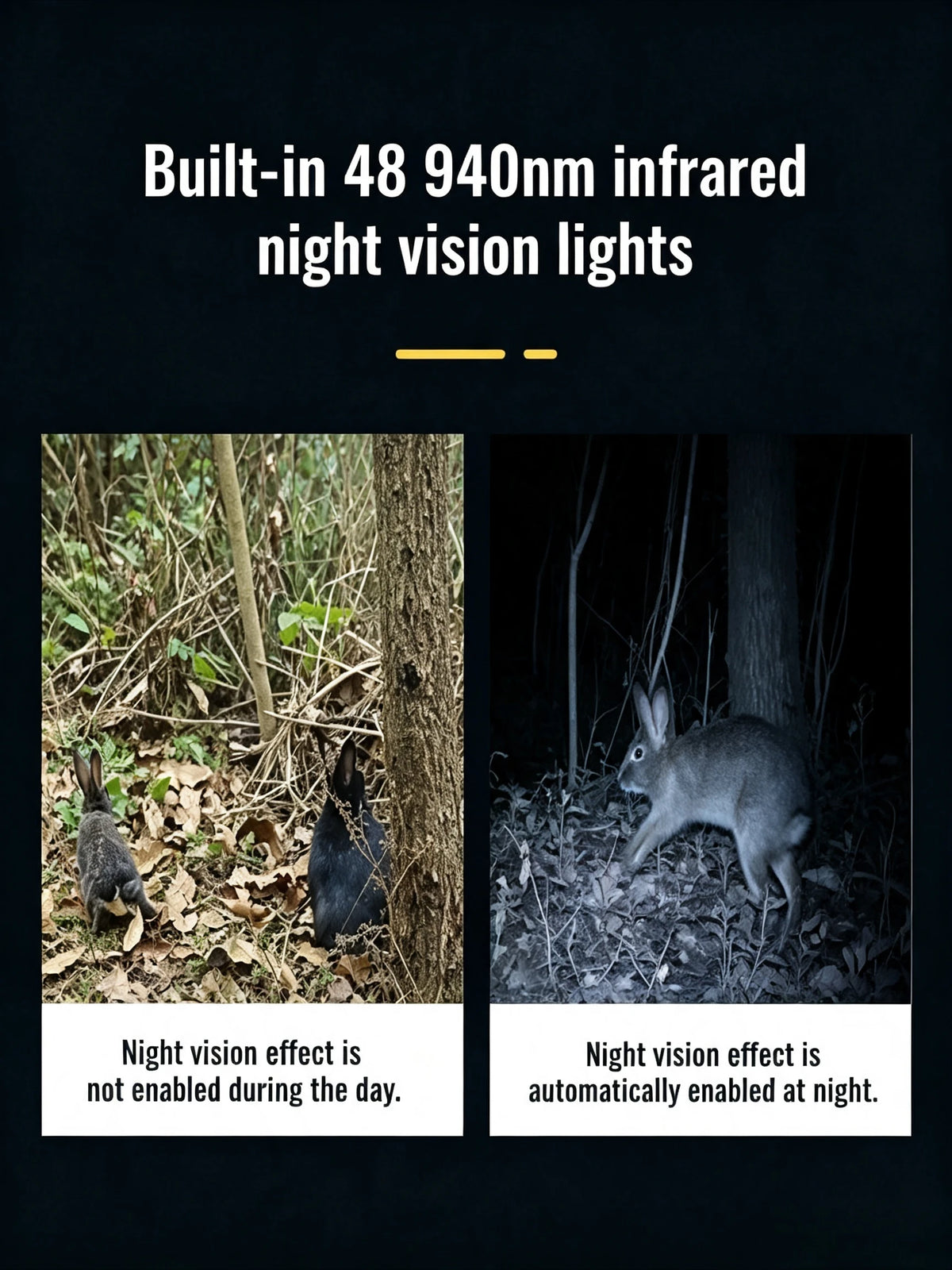 2.5K Hunting Trail Camera 24MP Infrared Night Vision Motion Activated CMOS Sensor Deer Scouting Wildlife Tracking Security