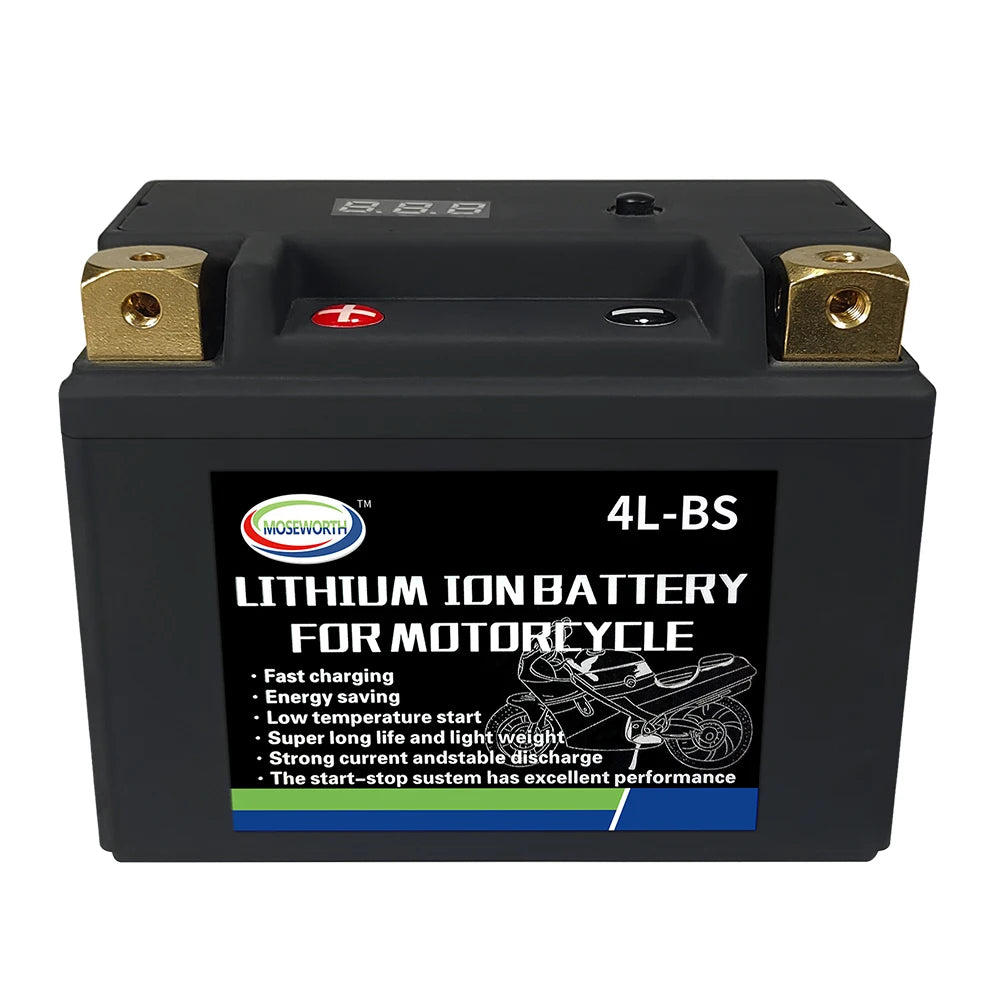 Motorcycle Battery 12V LiFePO4 Lithium Ion 4L-BS 160CCA Size-113x70x89mm Built-in BMS Board Lithium Phosphate Ion Battery