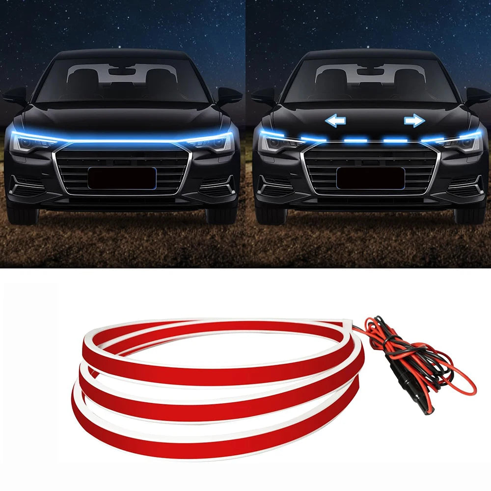12 V fleksibel LED-strip til kørelys på bilens motorhjelm