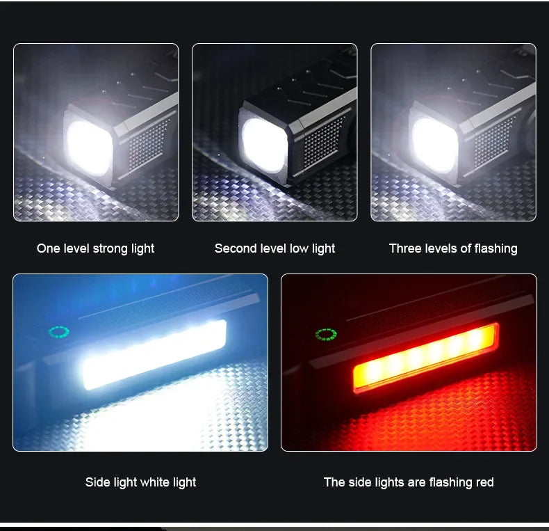 USB Rechargeable LED Work Light 1000 Lumens COB Lantern with Power Capacity Indicator Handled Flashlight for Outdoor Car Repair