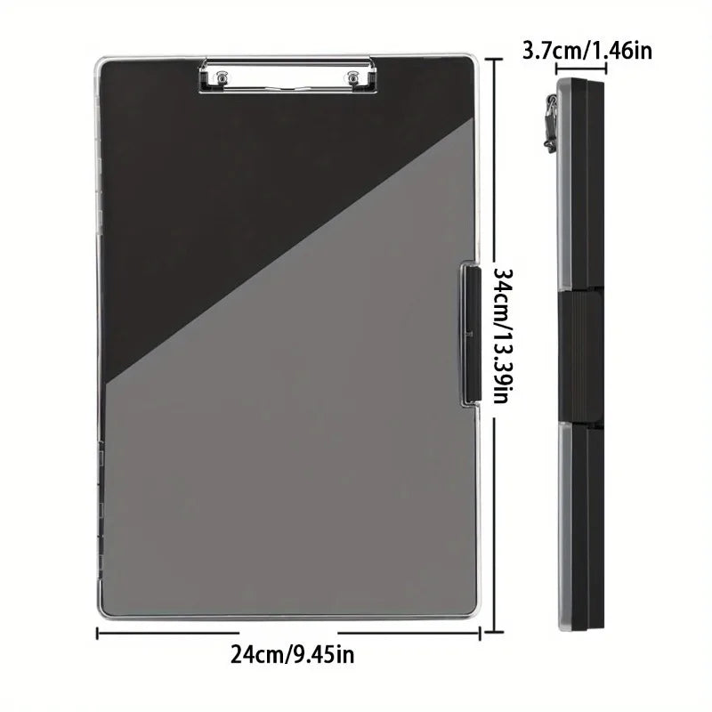 Storage Clipboard with Clear Top Panel and Two Boxes
