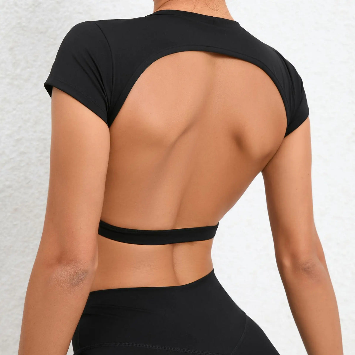 Top crop fără spate, elastic, pentru antrenament