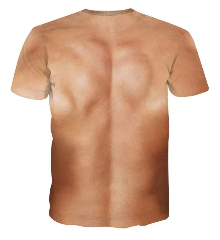 3D Muscle Tattoo Print T-Shirt