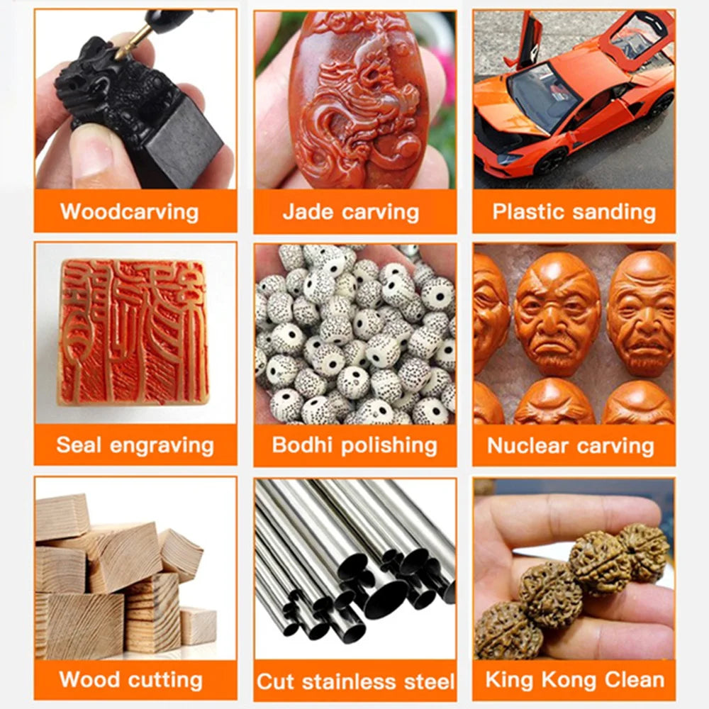 Rotary Tool Accessory Set for Power Drills, Compatible with Dremel, Includes Grinding, Polishing, Mini Saw Blades, and