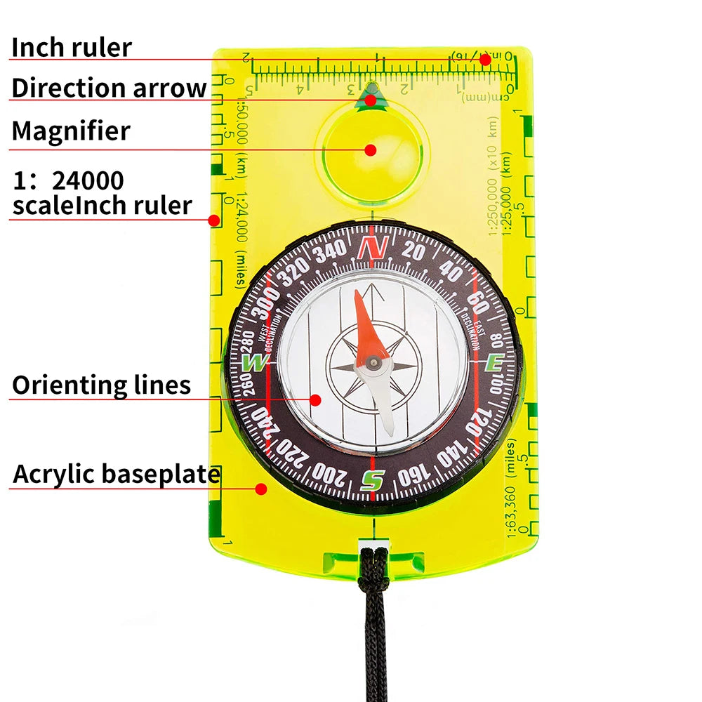 Map-Reading Compass with Lanyard