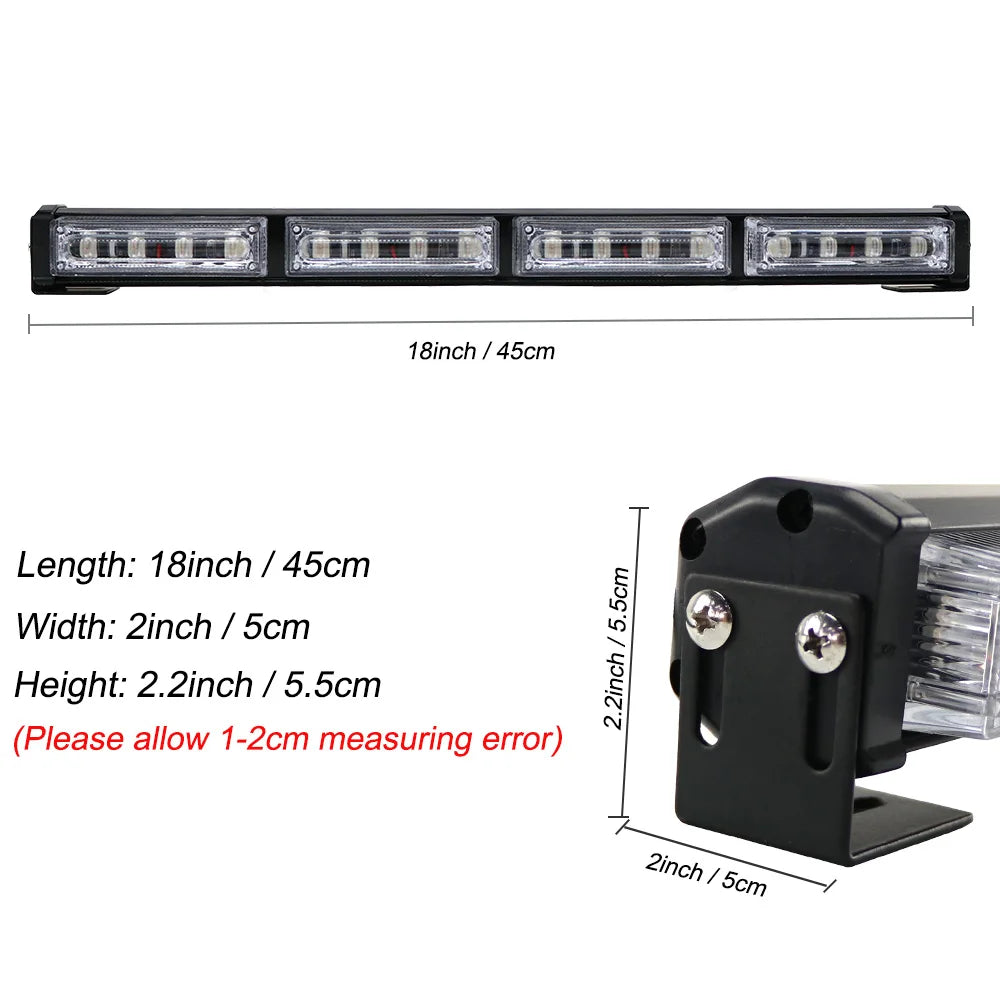 LED Strobe Police Lights For Auto Emergency Grill Warning Lamp 16 led Windshield Bar Traffic Advisor Flashlight Car Accessories