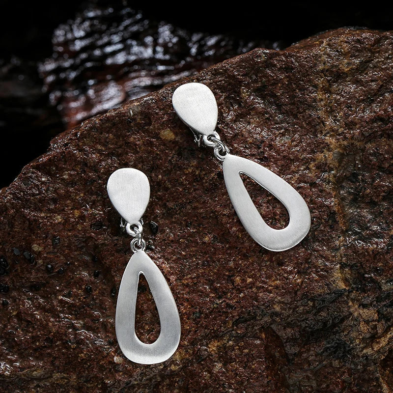Brushed-Finish Clip-On Earrings – Design Options