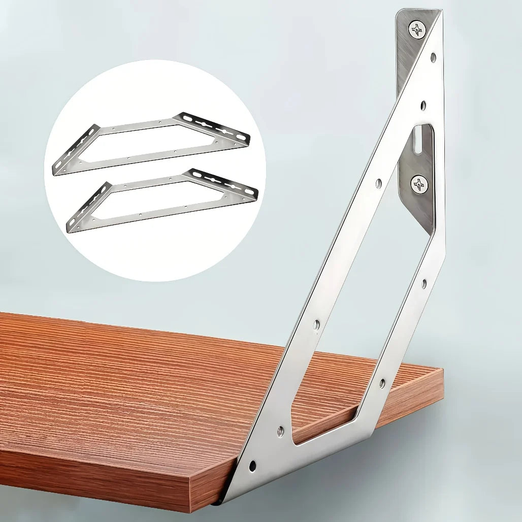 4 Extra-Large Stainless Steel Corner Brackets for Furniture
