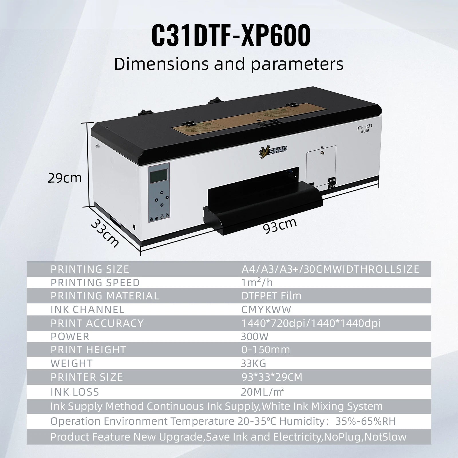 Sada tiskárny A3 DTF TX800 XP600 L1800 pro přenos vysoce kvalitní fólie
