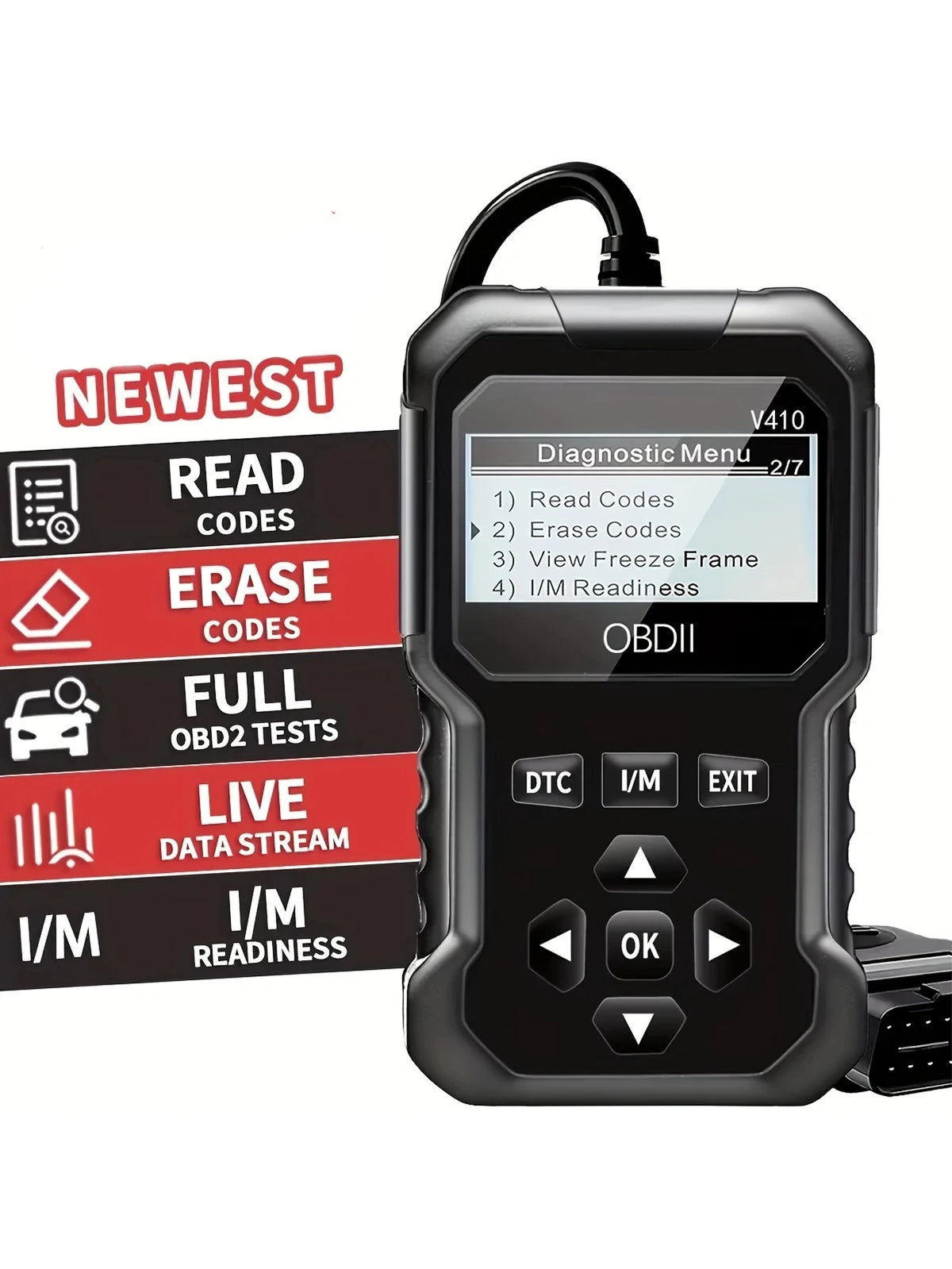 Scanner auto OBD2 unealtă de diagnosticare, recunoaștere a defecțiunilor motorului. Diagnostichează toate vehiculele cu protocol OBD din 1996 și ulterior