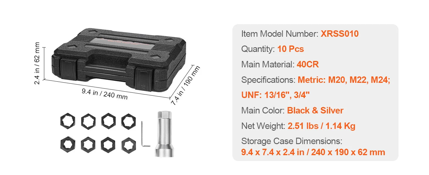 Thread Chaser Set UNC UNF Metric Rethreading Tool Kit with Case