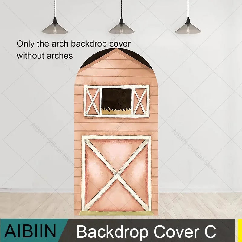 Farm-Themed Arch Backdrop Cover, Stand Excluded