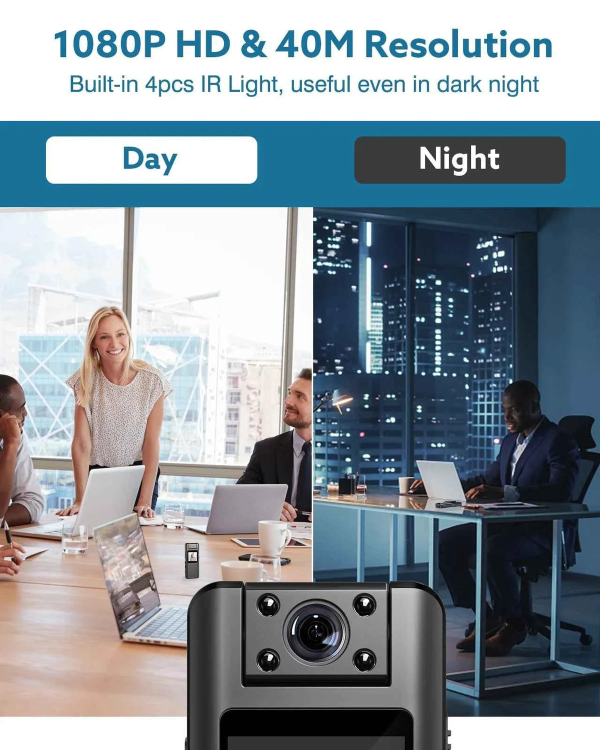 Mini Body Camera 1080P HD Screen Magnetic Night Vision