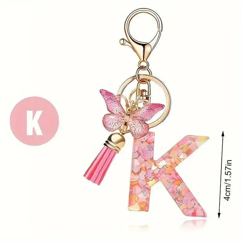 Fashion DIY Κεφαλίδες A-Z Letters keychain Μεταλλικός Φαρέτρα Pendant Key Chain Γυναίκες Κλειδί Αυτοκινήτου Αλυσίδα Απλό Γράμμα Όνομα Κλειδί Δώρο Κοσμήματα