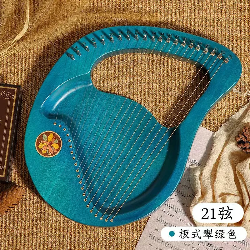 Mahogany Lyre Harp - String and Tuning Options