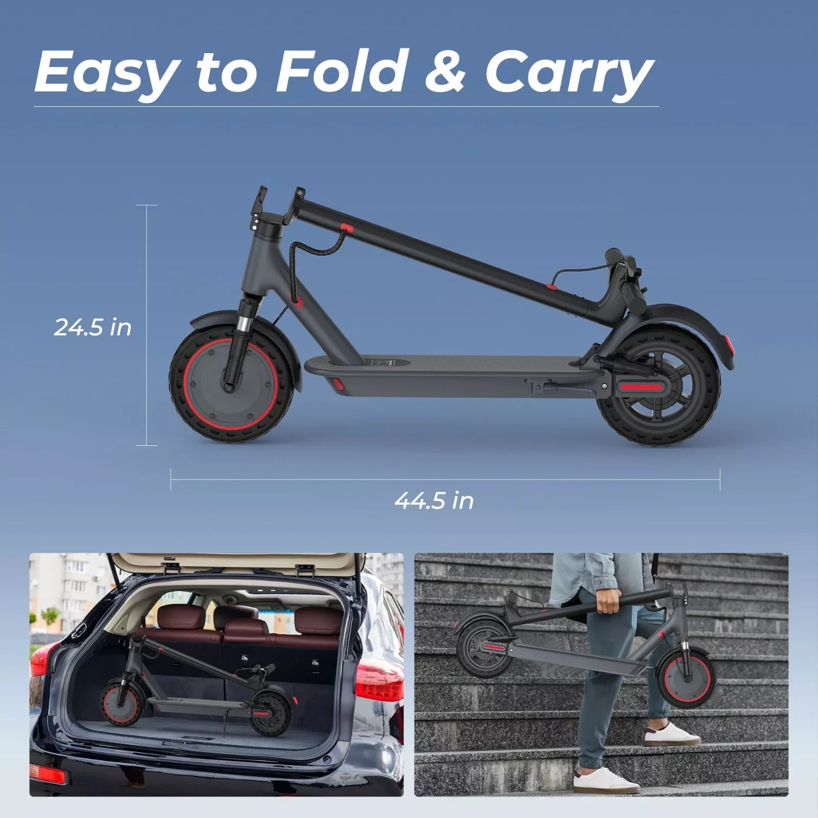 500W Electric Scooter 22MPH Foldable with App Control & Suspension