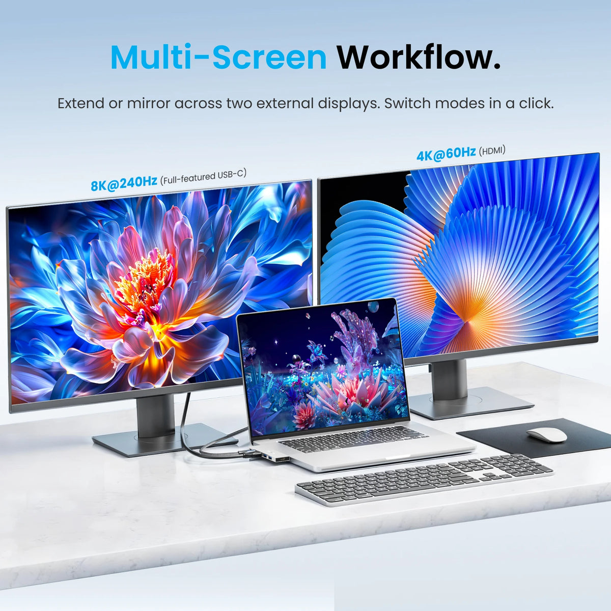 USB-C-Laptop-Hub - 6-in-2 oder 7-in-2